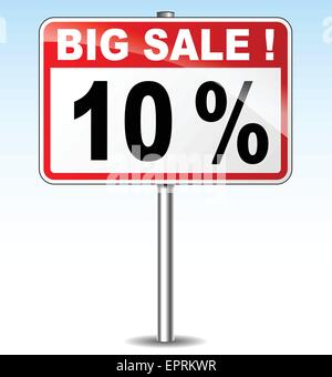 illustration of ten percent sale road sign Stock Vector