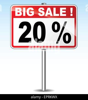 illustration of twenty percent sale road sign Stock Vector