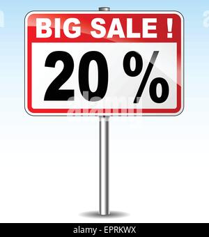 20 Percent Off Sale Discount Banner With Megaphone. Discount Offer 