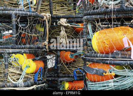 Close-up of crab traps, Bodega Bay, CA. Stock Photo