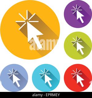 vector illustration of six colorful cursor icons Stock Vector