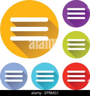 vector illustration of six colorful website menu icons Stock Vector