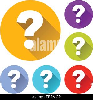 vector illustration of six colorful question icons Stock Vector