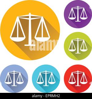 vector illustration of six colorful scales icons Stock Vector