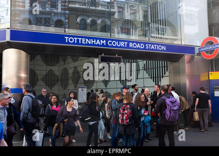 An entrance to Tottenham Court Road underground station in London, England. Stock Photo