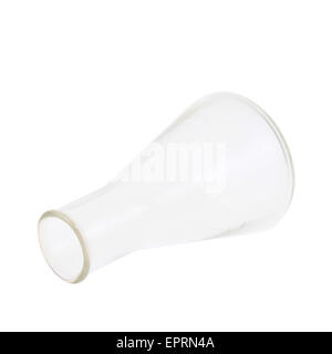 Empty Erlenmeyer glass flask isolated Stock Photo