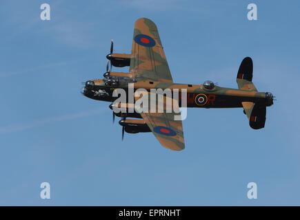 Avro Lancaster WW2 Heavy bomber in flight Stock Photo