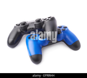 Two gaming console controllers isolated Stock Photo