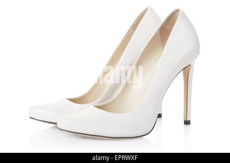 High heel white shoes pair Stock Photo