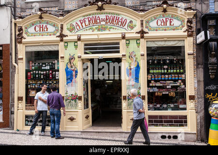 Ornate shop front at this delicatessen, wine shop near Bolhao Market in the centre of Porto. Porto, Portugal.  © Paul Quayle / A Stock Photo