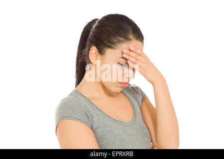 Model isolated on plain background in studio Stock Photo