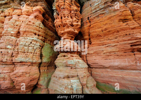 Sandstone Rock Formation, Altschlossfelsen, Eppenbrunn, Pfaelzerwald, Rhineland-Palatinate, Germany Stock Photo