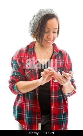young adult caucasian woman isolated on a white background Stock Photo