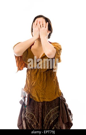 Young adult caucasian woman isolated on a white background Stock Photo