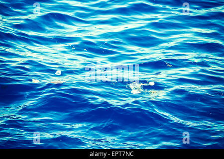 Plastic garbage in water, environmental pollution concept. Stock Photo