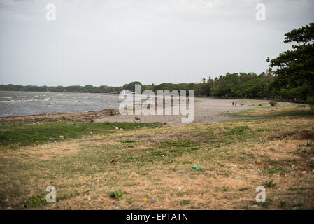 The lakefront along Lago Nicaragua next to Granada. Centro Turistico is a 2KM stretch of lakefront with parks, walkways, picnic areas, and restaurants. But it has evidently lacked funding for upkeep since opening. Stock Photo