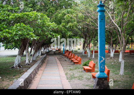 The lakefront along Lago Nicaragua next to Granada. Centro Turistico is a 2KM stretch of lakefront with parks, walkways, picnic areas, and restaurants. But it has evidently lacked funding for upkeep since opening. Stock Photo