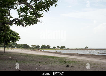 The lakefront along Lago Nicaragua next to Granada. Centro Turistico is a 2KM stretch of lakefront with parks, walkways, picnic areas, and restaurants. But it has evidently lacked funding for upkeep since opening. Stock Photo