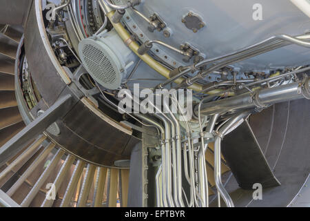 Detailed exposure of a turbo jet engine. Stock Photo