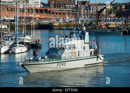 Ramsgate, Kent 21 May 2015. HMS Ranger and HMS Trumpeter, both Archer Class patrol and training vessels, accompanied the Little Ships making the 75th anniversary crossing from Ramsgate to Dunkirk. Credit:  Paul Martin/Alamy Live News Stock Photo