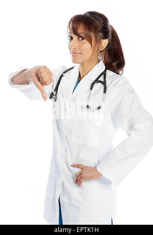 Woman Doctor expressing positivity with Thumbs up Gesture Stock Photo ...