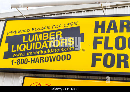 A sign for the Lumber Liquidators store in Modesto California Stock Photo