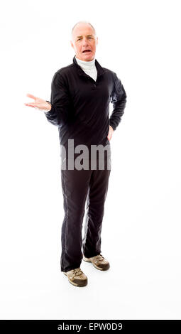 senior caucasian man isolated on a white background Stock Photo - Alamy
