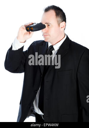 Caucasian businessman 40 years old isolated on a white background Stock Photo