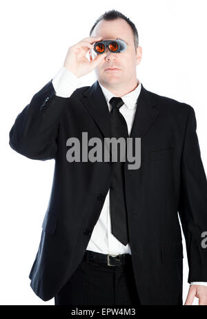 Caucasian businessman 40 years old isolated on a white background Stock Photo