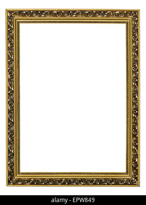 gold-patterned frame for a picture isolated on a white background Stock Photo