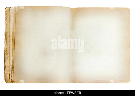 old revealed notebook isolated on white background Stock Photo