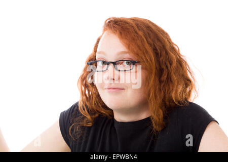 Model in studio isolated on white background Stock Photo