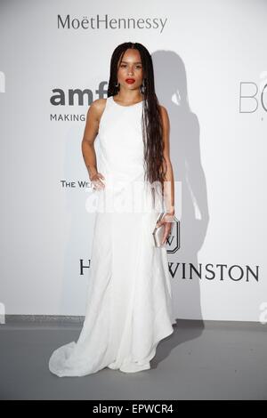 Actress Zoe Kravitz attends amfAR's 22nd Cinema Against Aids gala during the 68th Annual Cannes Filmfest at Hotel du Cap-Eden-Roc in Cap d'Antibes, France, on 21 May 2015. Photo: Hubert Boesl/dpa - NO WIRE SERVICE - Stock Photo