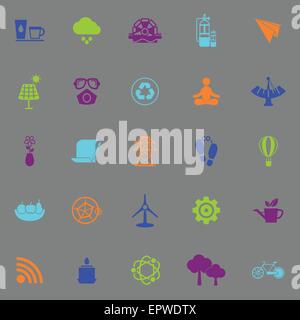 Clean concept icons fluorescent color on gray background, stock vector Stock Vector