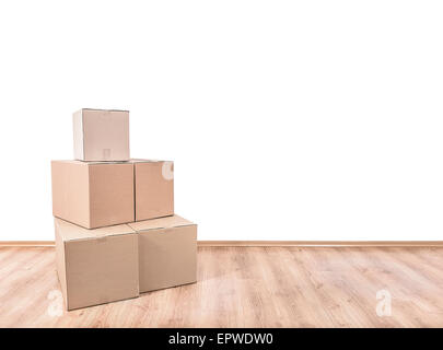 Empty room with a white wall Stock Photo