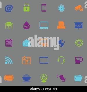 Internet cafe icons fluorescent color on gray background, stock vector Stock Vector