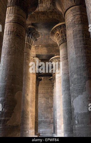 The Hypostyle Hall, Temple of Khnum at Esna. Stock Photo