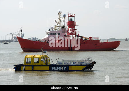 Harwich-Shotley-Felixstowe passenger ferry, Harwich, Essex, UK. Stock Photo