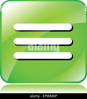 illustration of green website menu icon on white background Stock Vector