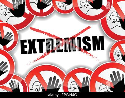 illustration of stop extremism problems abstract concept Stock Vector