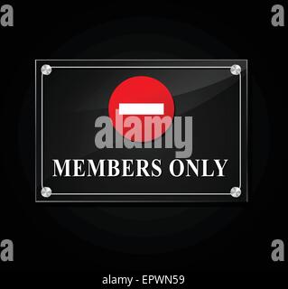 illustration of members only sign on black background Stock Vector