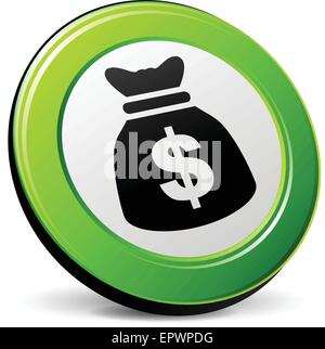 illustration of dollar 3d icon on white background Stock Vector