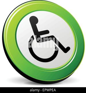 illustration of wheelchair 3d icon on white background Stock Vector