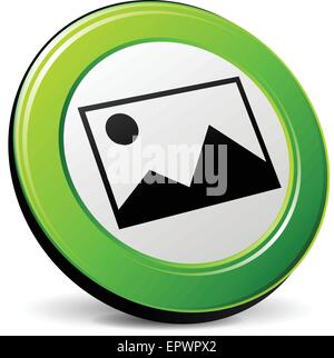 illustration of pictures 3d icon on white background Stock Vector