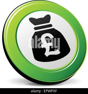 illustration of pound 3d icon on white background Stock Vector