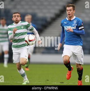 Glasgow, Scotland. 21st May, 2015. Little Big Shot Scottish Youth Cup Final. Celtic versus Rangers. Paul McMullan and Ryan Sinnamon © Action Plus Sports/Alamy Live News Stock Photo