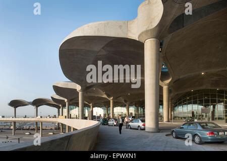 Queen Alia International Airport, Amman. Concrete canopies and columns. Stock Photo