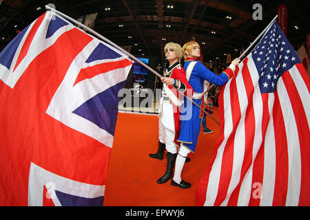 London, UK. 22nd May 2015. Participants at MCM Comic Con at Excel in London where fans dressed up in fantastic costumes as their favourite comic, film, cosplay or fantasy character while they enjoyed a great convention catering to old favourites and new. Credit:  Paul Brown/Alamy Live News Stock Photo