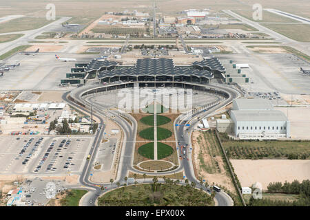 Aerial Queen Alia International Airport, Amman, Jordan. Stock Photo