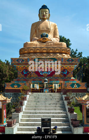 A statue of Buddha near the Swayambhunath Temple in Kathmandu in Nepal Stock Photo